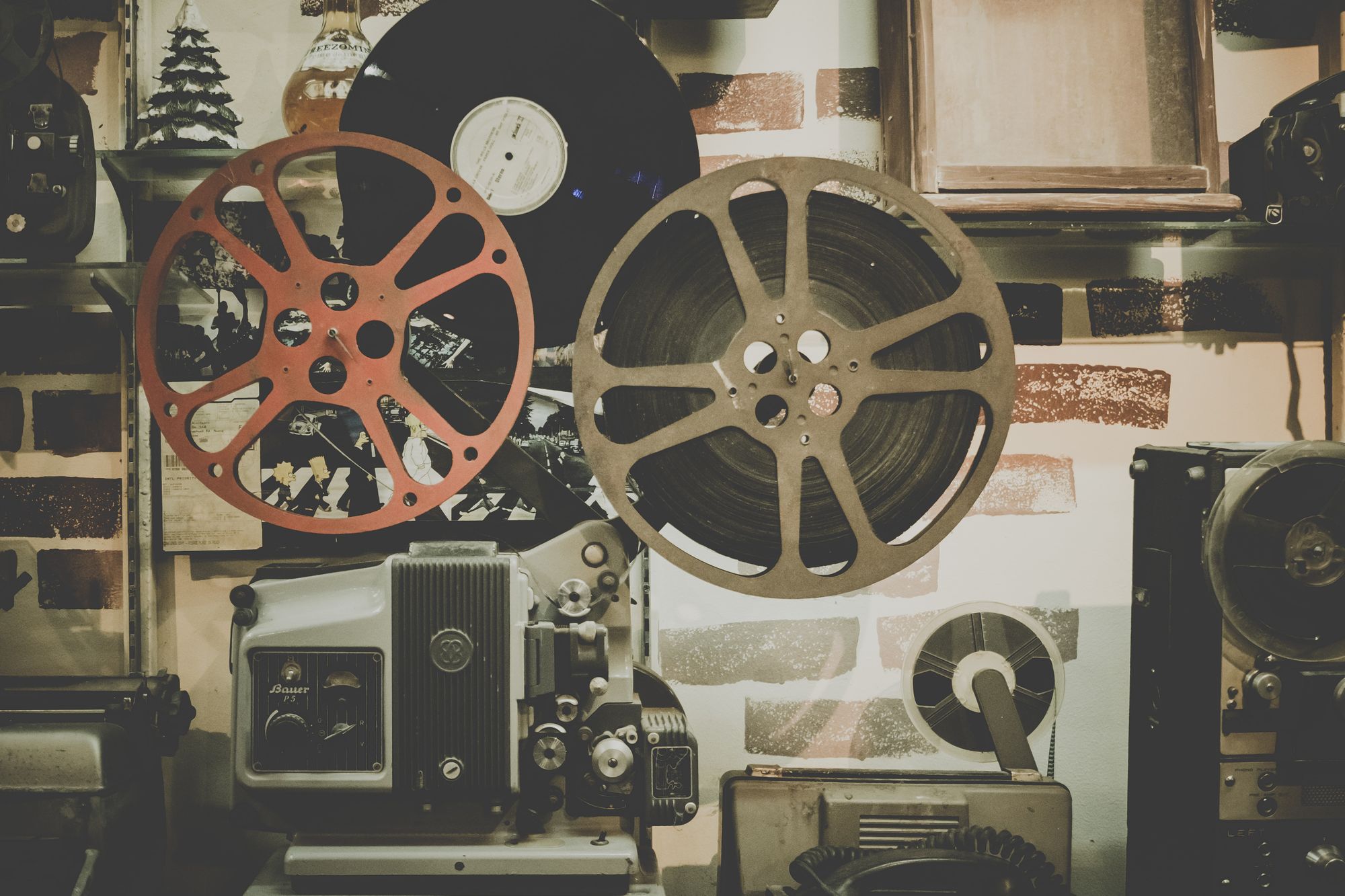 An antique film projector